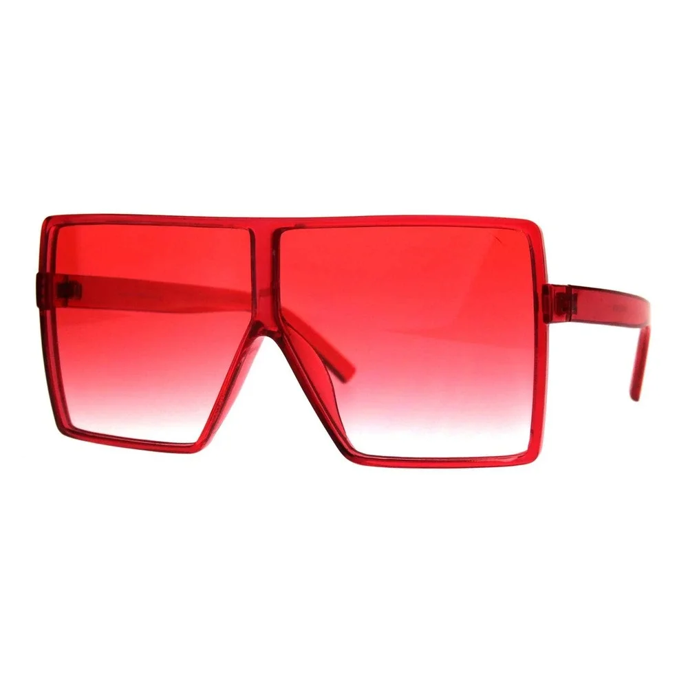 Oversized Square Sunglasses Fashion Red‎ Oceanic Lens Trendy Street Shades Women
